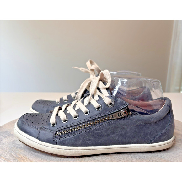 Taos Plim Soul Black Leather Lace Up Sneakers Women’s Size 7.5 - Picture 3 of 11